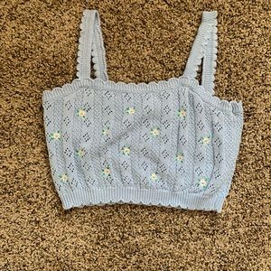 Baby blue with small flowers crop top from Tillys